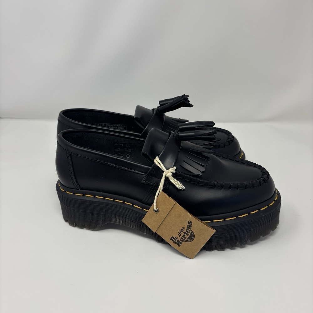 Dr Martens Shoes Womens 7 Men's 6 Adrian Quad Leather Tassel Loafers Platform